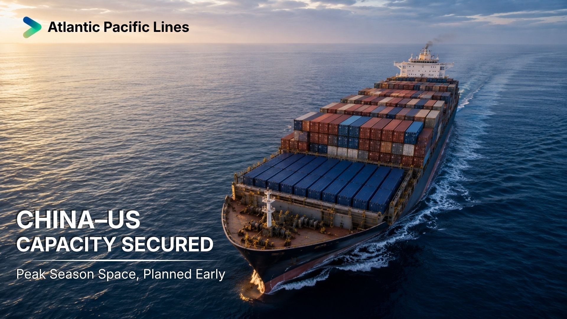 Ocean freight containers planned for China to United States vessel space allocation during peak shipping season.